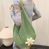 Large-capacity women's 2025 new versatile single-shoulder beach vacation bag, woven straw commuter tote bag details Picture